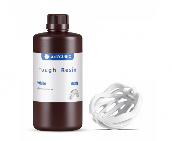 Фото 4 - БІЛА Гнучка фотополімерна смола Anycubic Flexible Tough Resin WHITE 1КГ