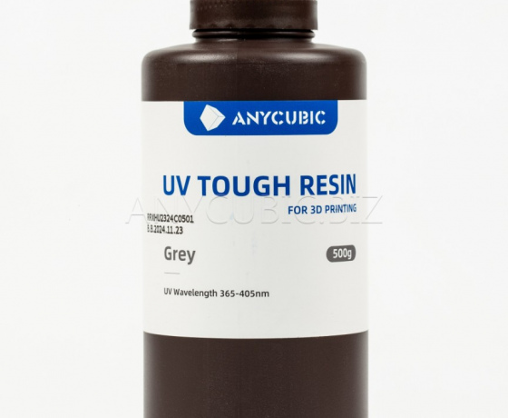 Фото 3 - Серая Гибкая фотополимерная смола Anycubic Flexible Tough Resin GREY 0.5КГ