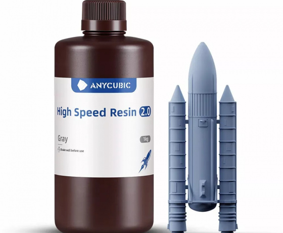Фото 10 - Фотополімерна смола Anycubic High Speed ​​Resin 2.0 Сірий