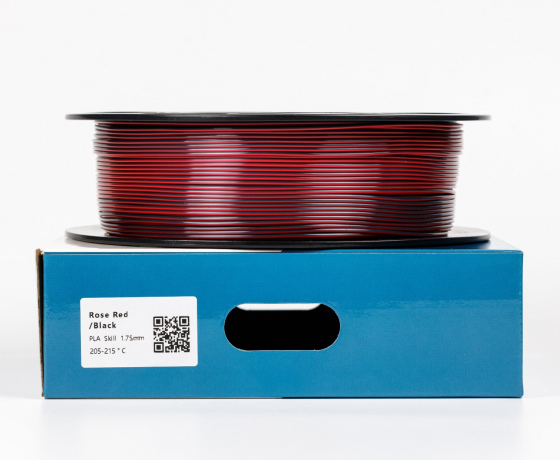 Фото 3 - Красно-Черный Шелковый Пла Пластик | PLA SILK Rose Red Black 1кг 1.75мм | 330м