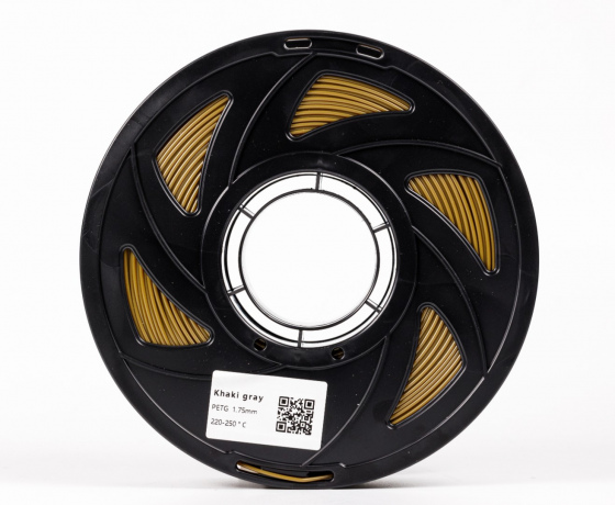 Фото 4 - Хакі сірий PETG (ПЕТГ) coPET пластик для 3D принтера | Khaki gray PETG ral 7008 1кг | 1.75мм | 330м