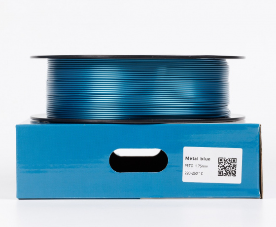 Фото 4 - Синий Металлик PETG пластик для 3D принтера PETG Filament Metal blue 1кг | 1.75мм | 330м
